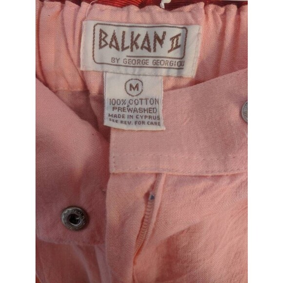 Vintage 80s Peach Cotton Summer Pants Vintage Balkan 26 28 Waist - Picture 5 of 7